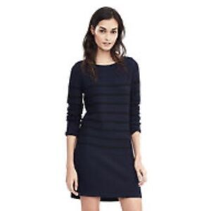 BANANA Republic • Long Sleeve Boat Neck Striped Sweater Dress